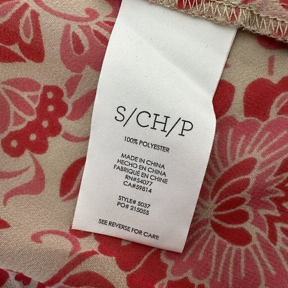 Cabi Vita Blouse Draped Keyhole Pink Floral Small Lightweight - Picture 9 of 10